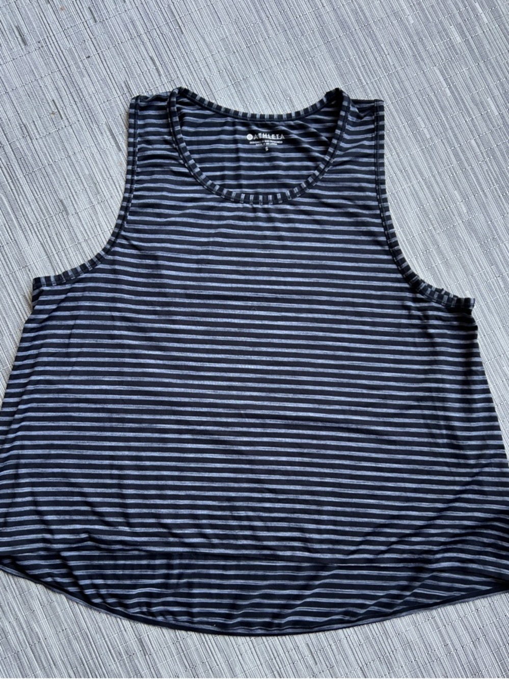 Athleta Black & Ehite Striped Relaxed Tank